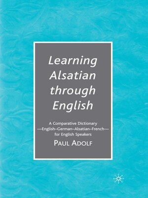 cover image of Learning Alsatian through English